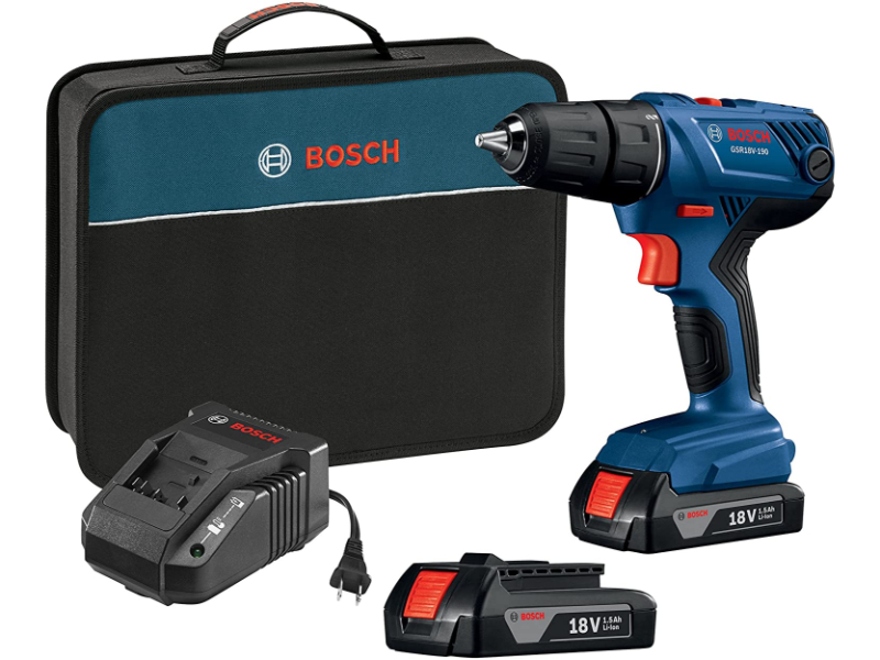 BOSCH®18 V Compact 1/2 In. Drill/Driver Kit with Slim Pack Batteries