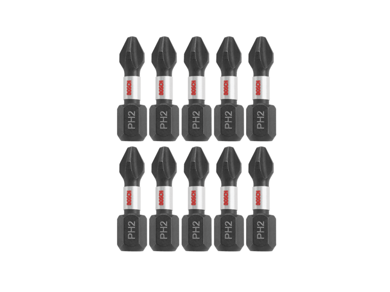 BOSCH® Impact Tough™ 1 Inch" Phillips® 2 Insert Bits 10 Pcs