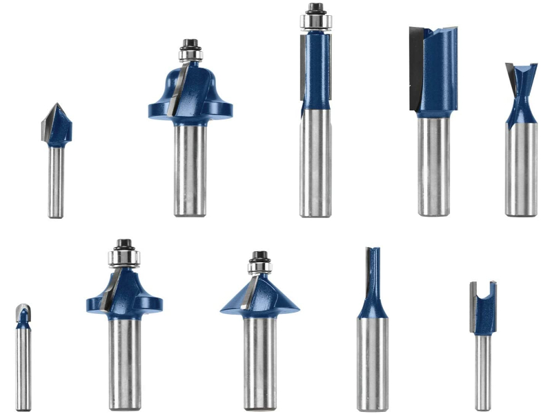 BOSCH® AllPurpose Professional CarbideTipped 10Piece Router Bit Set