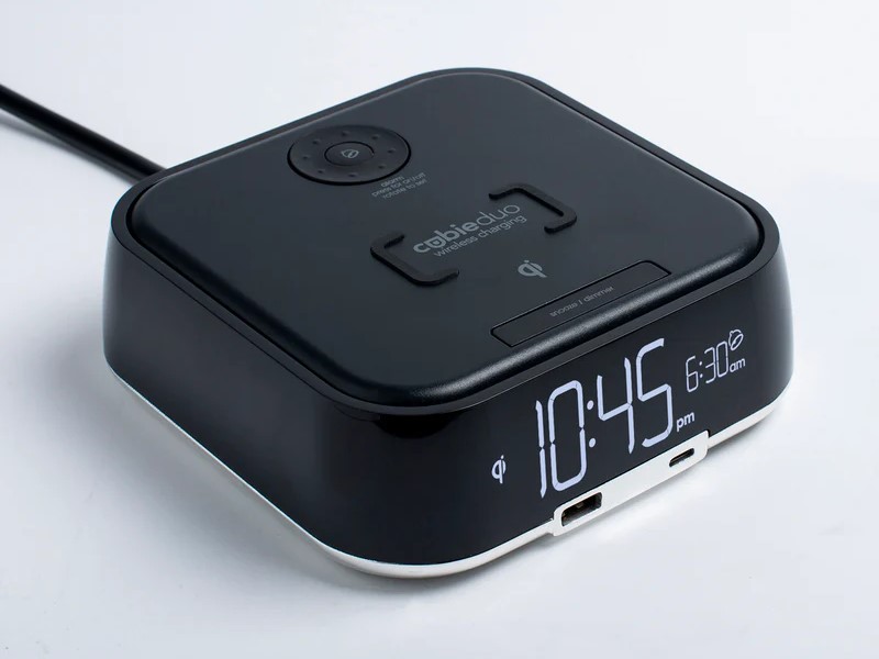 Brandstand® CubieDuo® Qi Wireless Charging Alarm Clock With USB-C