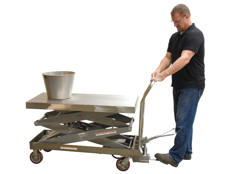 Vestil® Partially Stainless Steel Hydraulic Lift Carts