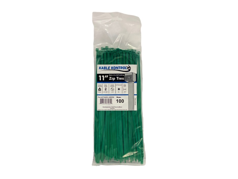100 11" Inch Long 50# Pound BLUE Nylon Cable Zip Ties Ty Wrap MADE IN THE USA 