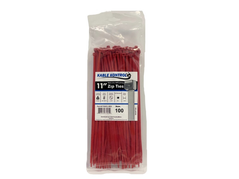 Zip Ties 200 Pieces by Apple Crafts 4" Red Color Cable Ties 