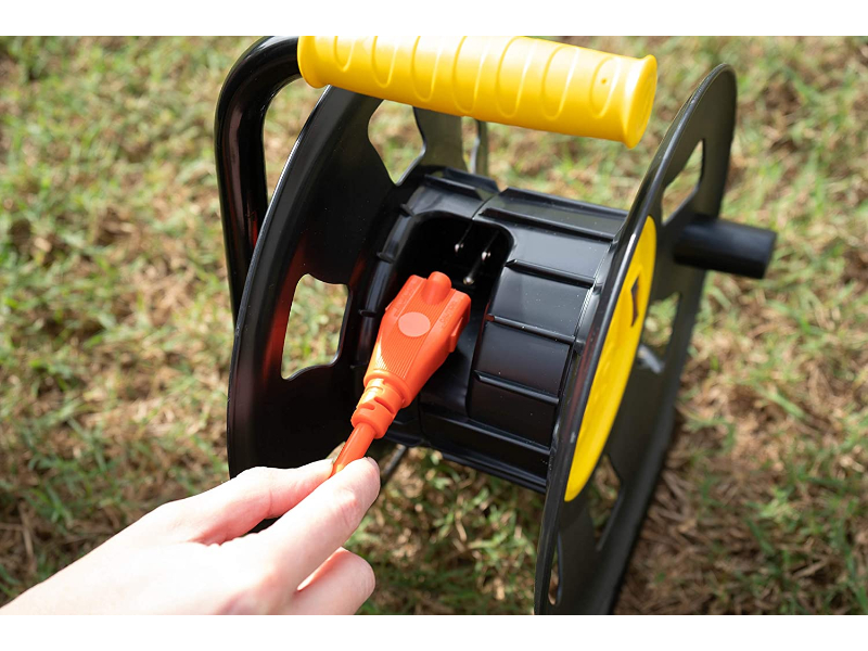 Woods Designers Edge Extension Cord Storage Reel With MultiOutlet Adapter