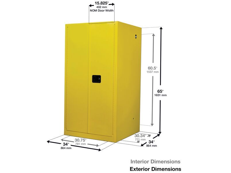 Polypropylene Storage Cabinet with Static Dissipative Doors 37 x 24 x 60  - Four Shelves
