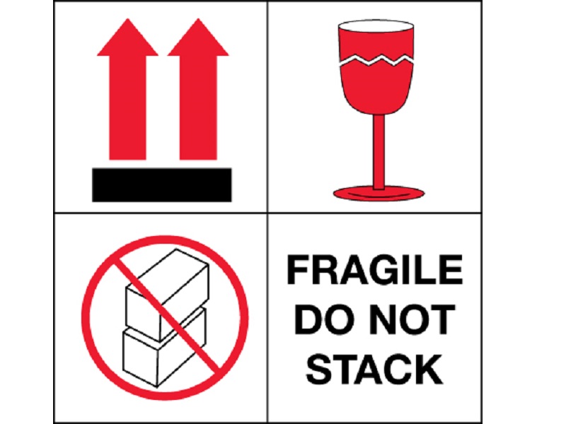 Fragile do not stack labels