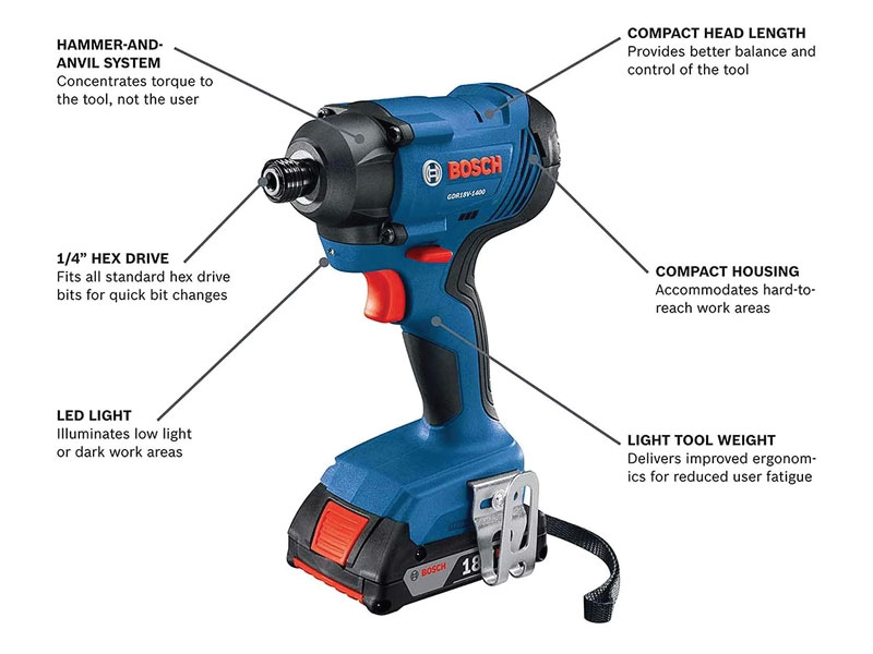 BOSCH® Brushless ConnectedReady Hex Impact Driver Kit 1/4" Inch 18V