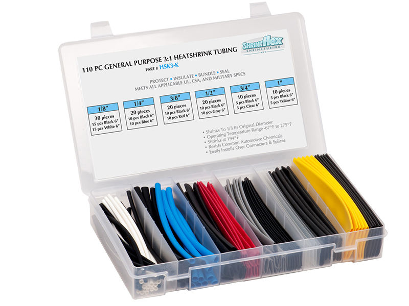 ShrinkFlex® Heat Shrink Tubing Kits 21 & 31 MultiSize & Colors