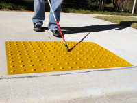 ADA detectable warning road pavers, Safety Yellow