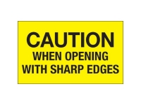 Caution Opening Sharp Edges Yellow