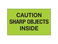 Caution Sharp Object Green