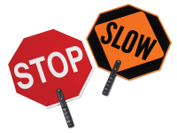 Cortina stop slow hand held traffic sign with 18-24 inch with plastic aluminum sign 9 inch polygrip handle no sheeting
