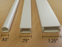 Picture of our full range of economical cable raceways, white.