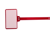 large flag top write on identification zip ties, color red