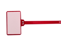 large flag top zip ties in color red