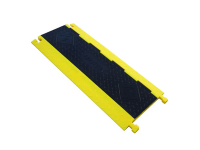 2 Channel low profile cable protector, bumblebee, yellow base and black lid.