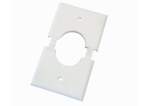 White single gang split-port wall plate, ml1gs-wh