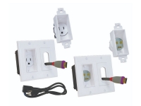 White Midlite decor in-wall power and cable manager for wall mounted tv