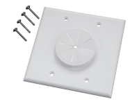 White double wall-port with flex grommet wall plate, ml2gwh-gr2