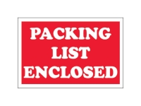 Packing List Enclosed White Text