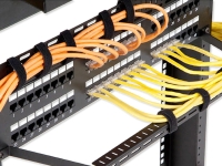 Patch panels with organized cables