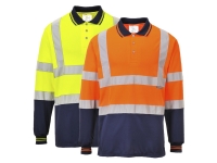 portwest s279group hi vis long sleeve two tone polo