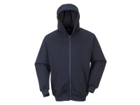 portwest ufr81 flame resistant hooded sweatshirt front zipper