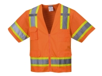 portwest us373or hi vis construction vest short sleeve