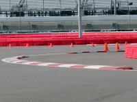 Rubberform red and white rubber race track curbing