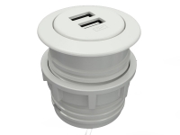 salt double usb in surface grommet round shape white color