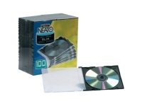 Pack Kontrol Slim Line CD Jewel Cases with Clear Lid & Black Base - 200 Pcs