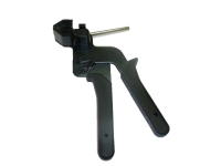 Gripped tie gun for use with stainless steel zip ties