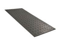 Black standard ground protection alturnamat with diamond tread, dimension are 2' x 8'.