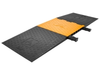 Titan ADA Cable Protector Ramp - 5 Channels - Yellow Lid / Black Base - Heavy Duty Polyurethane