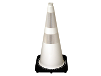 Traffic cone, black base/white 28