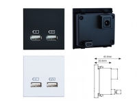 Twin usb charging in surface power and data grommet