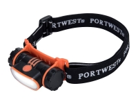 PORTWEST USB Rechargeable LED Head Light - Black