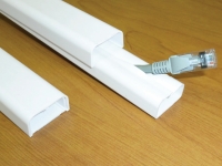 Wire Trak Kable Kontrol® Hinged Wall Cord Cover Cable Raceway - 1.5 W x  .75 H - 6' Length - Paintable PVC - White WC500B