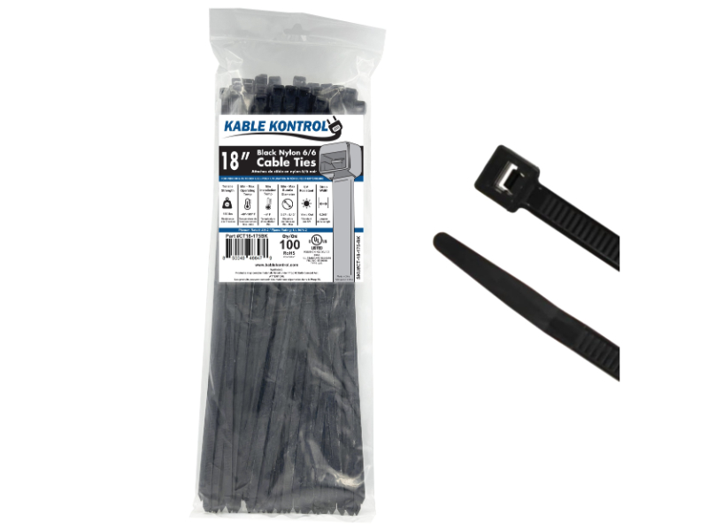 18 Inch Zip Ties | Nylon Cable Ties in Multiple Colors & Strengths