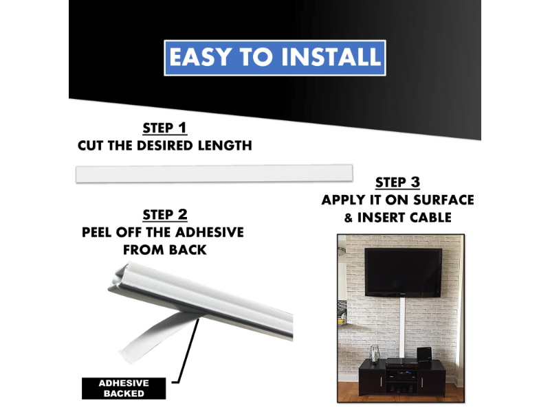 Kable Kontrol® TV Wall Cord Cover Cable Raceway Kits