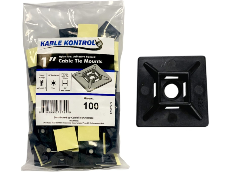 Kable Kontrol® Adhesive Backed Cable Tie Mounts Adhesive Zip Tie Mounts