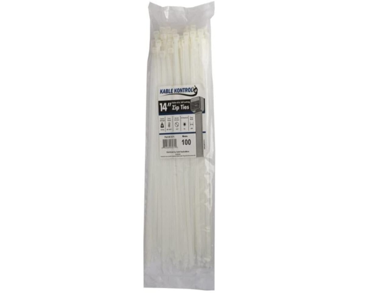 50 Piece 24" Inch Long 175# Pound NATURAL WHITE Nylon Cable Zip Ties Wrap USA 