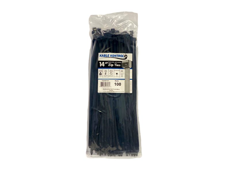 BOEN 8 In 500-Piece per Bag Specialty Fastener Black Nylon Cable Zip Ties 