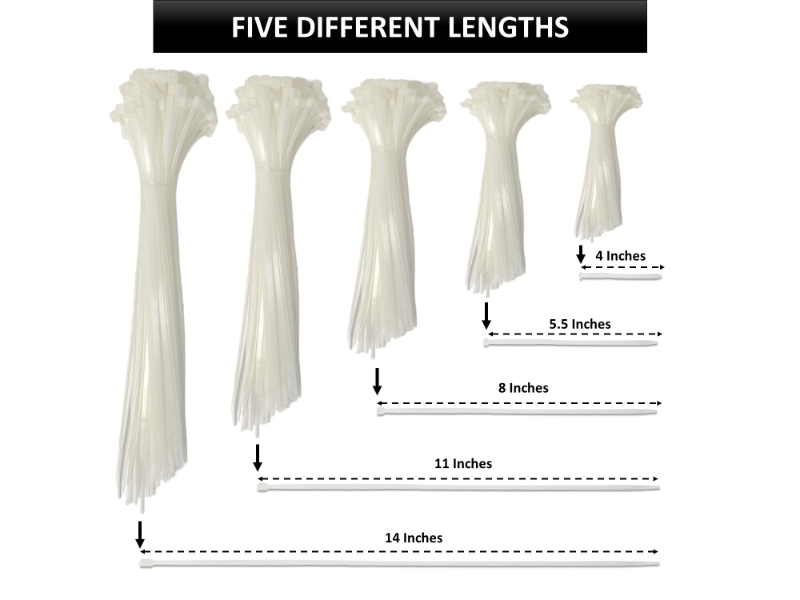 Kable Kontrol® Assorted Sizes Zip tie Kit Multi Length Cable Tie Pack