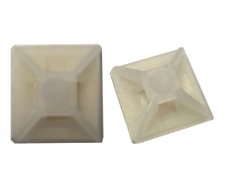 Two sizes of nylon mounts for zip ties Two sizes of nylon mounts for zip ties