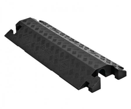 Linebacker 2-channel polyurethane drop over cable protector, black