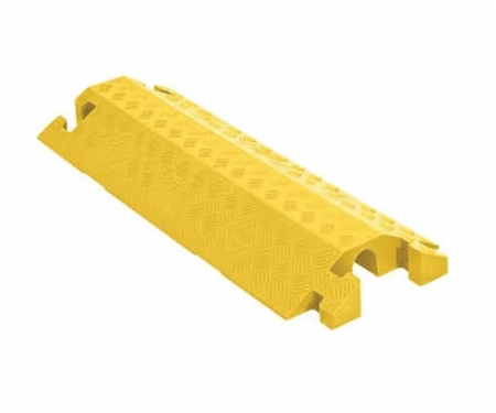 Linebacker 2-channel polyurethane drop over cable protector, yellow