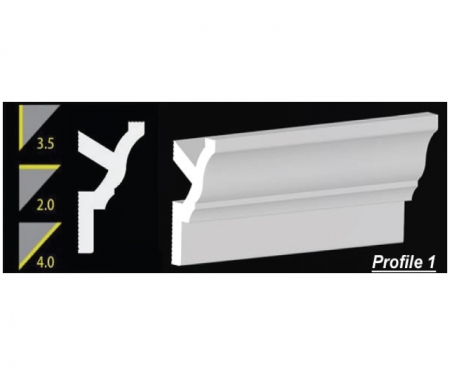 3.5 inch h foam crown molding profile 1 3.5 inch h foam crown molding profile 1
