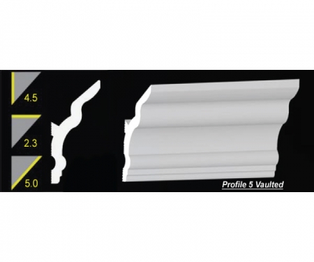 4.5 inch h foam crown molding profile 5 vaulted 4.5 inch h foam crown molding profile 5 vaulted