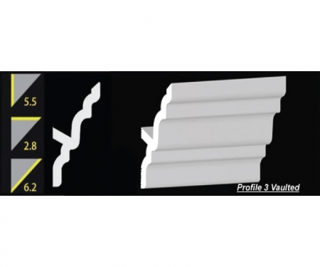 5.5 inch h foam crown molding profile 3 vaulted 5.5 inch h foam crown molding profile 3 vaulted